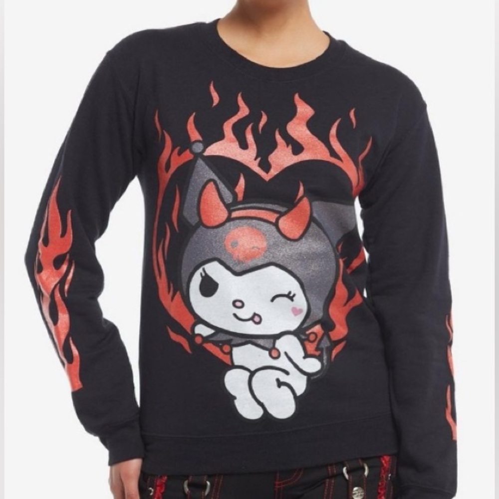 (FOR LENA ONLY) Kuromi Glitter Devil Long Sleeve Sweatshirt